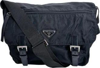Prada Black Nylon Shoulder Bag Sling Bag (Pre-Owned)