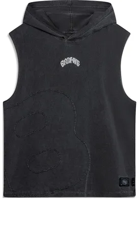 Li-Ning BadFive Graphic Sleeveless Hoodie Washed Black AVSU437-1