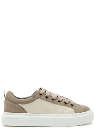 Cleens Ace Panelled Leather and Suede Sneakers - Taupe - 11 (IT45 / UK11)
