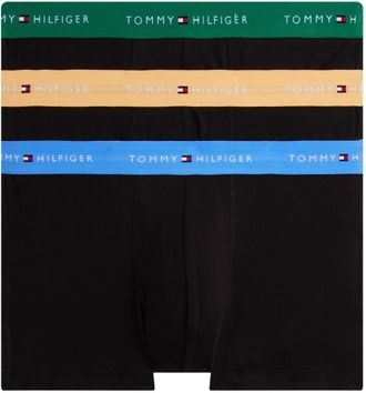 Tommy Hilfiger Mens 3 Pack Trunks with Logo Waistband, Multicolor (Brl Orng/Blu Spel/Nouv Grn), M