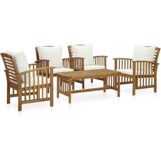 vidaXL Vidaxl - Set Divani da Giardino 5 pz con Cuscini in Massello di Acacia