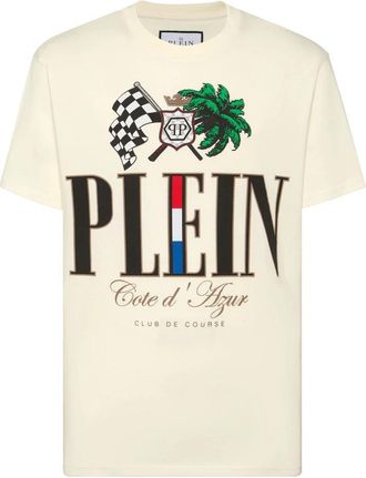Philipp Plein T-Shirt Round Neck D Azur - Heren - T-shirts - Beige - S - Katoen - Tops