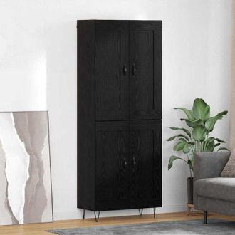 vidaXL vidaXL Credenza Rovere Nero 69,5 x 34 x 180 cm Legno multistrato