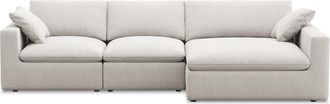 Castlery Modular Customized Wide Chaise Sectional Sofa with Machine Washable Covers and Feather-filled Cushions - Ivory by Castlery