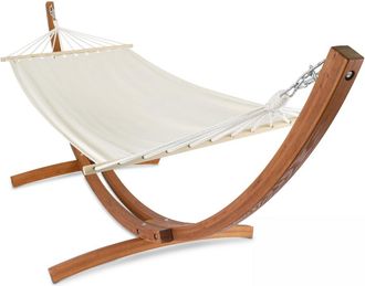 Oviala Hamaca de pie de madera blanca