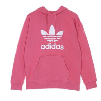 adidas Hoodies, female, Pink, Size: L Lightweight Hoodie with Kangaroo Pocket