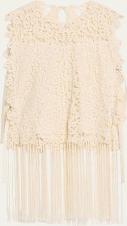 Sea New York Alina Embroidered Fringe Top