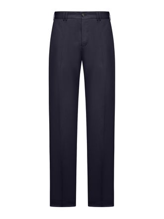 Pantaloni Torino Tailored Trousers In Linen And Cotton Blend