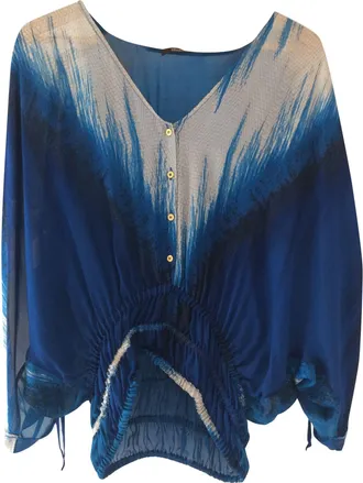 Roberto Cavalli Pure Silk Tie Dye Top Size M