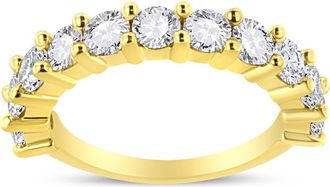 House of Brilliance 14K Gold Over Silver 2.00 Cttw Diamond 11 Stone Band Ring in Yellow Gold Over Silver at Nordstrom, Size 6