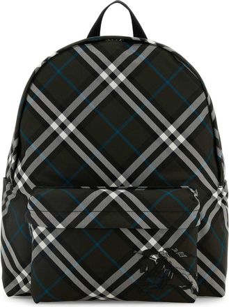 Burberry Embroidered Fabric Check Backpack