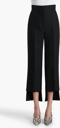 Khaite Rae Bonded Crepe Step Hem Cigarette Crop Pants in Black at Nordstrom, Size 6