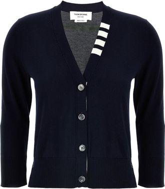 Thom Browne Navy Blue 4Bar Cardigan