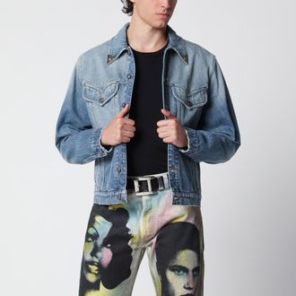 Versace Giacca in denim stonewashed blu medio