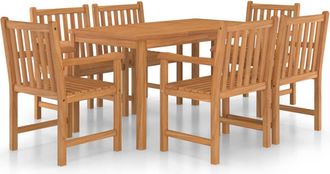 vidaXL Conjunto De Comedor De Jard&iacute;n 7 Piezas Madera Maciza De Teca Vidaxl