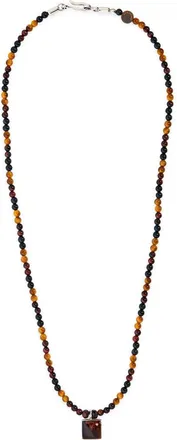 Caputo & Co. Mens Beaded Tigers Eye Pendant Necklace in Tiger Eye at Nordstrom