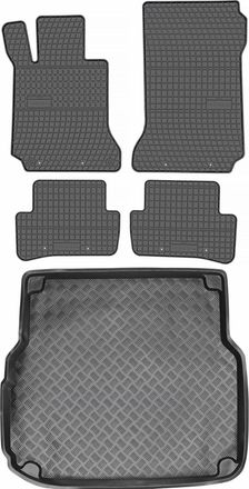 OEM Juego De Alfombrillas De Goma Para Coche Y Maletero Para Mercedes Clase C W204 Familiar (2007-2014)