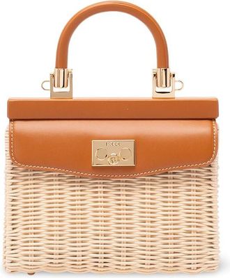 Rodo Wicker And Leather Small Handbag