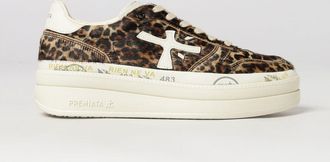 Premiata Sneakers platform Micol in cavallino con stampa animalier e logo