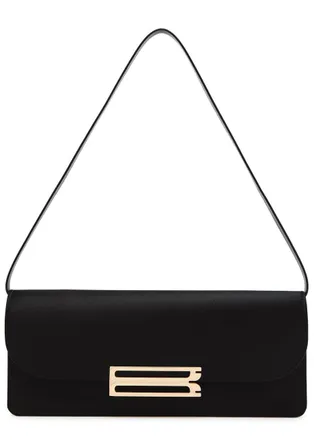 Victoria Beckham Dorian East-west Satin Clutch - Black - One Size
