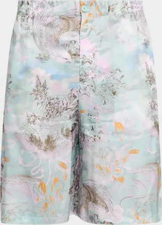 Off-white Men & apos;s Land Sky Viscose Shorts