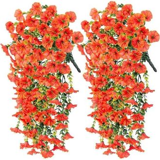 OEM Paquete De 2 Plantas Artificiales Colgantes, Plantas Artificiales Verdes, Pared, Terraza, Oficina, Estante, Decoraci&oacute;n De Eucalipto (naranja)