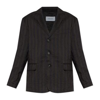 Ferragamo Blazers, male, Brown, Size: L Pinstripe Blazer