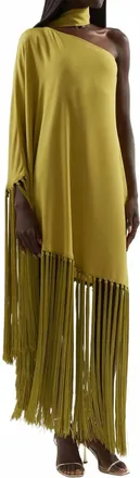 Taller Marmo Gunilla One-Shoulder Dress In Gold Kiwi