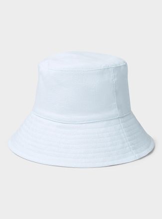 Simons Womens Wide-brim pure linen bucket hat