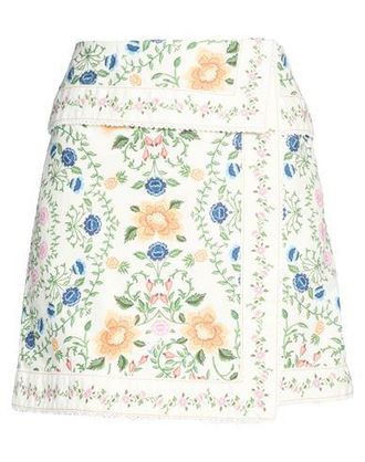 Farm Rio OFF-WHITE FOLK FLORAL MINI SKIRT