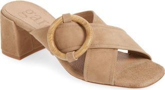 Pedro Garcia Uxia Slide Sandal in Beige Plush Suede-Oak at Nordstrom, Size 10.5Us