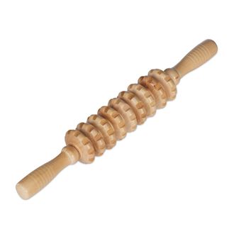 Relaxdays Set De 2 Rodillos De Masaje, Masajeador Manual De Madera, Bast&oacute;n Masajear Espalda, Cuello, Piernas, 5x38x5 Cm, Natural