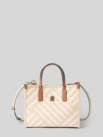 Tommy Hilfiger Henkeltasche mit Weboptik in Ecru, Gr&ouml;&szlig;e 1