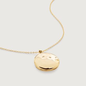 Monica Vinader Gold MV Siren Round Locket Necklace