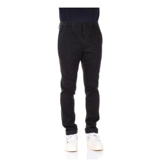 Dondup Broeken, Heren, Zwart, W36, Katoen, Stijlvolle Slim-Fit Broek