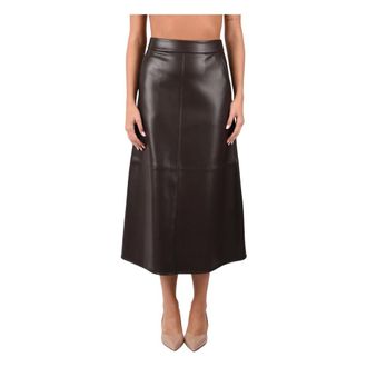 Max Mara Falda midi corte en A - Skirts - Mujer - Marr&oacute;n - XS
