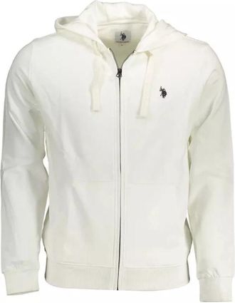 U.S.Polo Association Capuchonkatoen-polyester sweatshirt met rits - Heren - Vesten met rits - Wit - XL - Katoen - Hoodies & sweatvesten