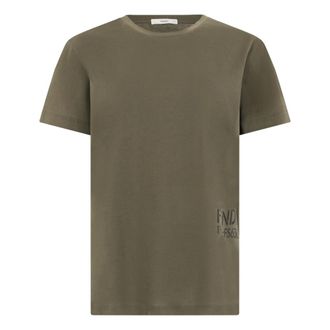 Fendi Camiseta con estampado de estarcido - Tops - Mujer - Verde - L