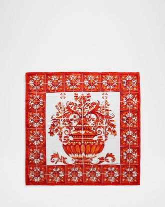 Dolce & Gabbana Majolica-Print Silk Twill Scarf