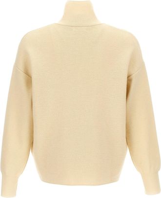 Maryya Wool Half-Zip Sweater - Cream