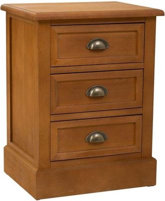 Wanderlust Deco Wanderlust Deco - Mesita de madera de 3 cajones marron 45x35x60