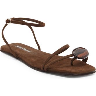 Jeffrey Campbell Lunara Ankle Strap Sandal in Brown Suede Combo at Nordstrom, Size 10