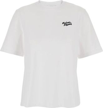 Maison Kitsun&eacute; Dames, Tops, Wit, Maat: S Katoen