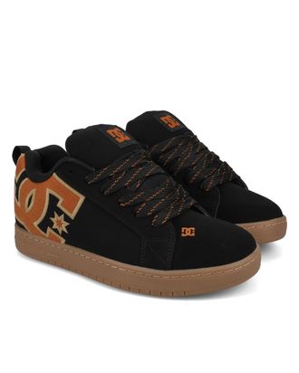 DC Sneaker DC SHOES Court Graffik, Herren, Gr. 9(42), schwarz (schwarz, braun, gum), 57.05% Leder, 28.2% Synthetikmaterial, 13.87% Polyester, 0.88% Texti