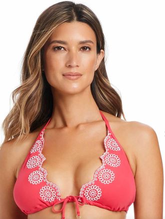 Bleu Rod Beattie Spanish Islet Triangle Bikini Bra In Pink