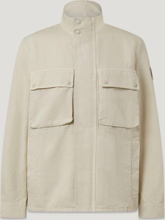 Belstaff Hayfield Jacket Mens Garment Dye Cotton Linen Silver Birch Size 2XL