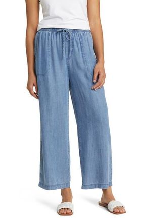 Beach Lunch Lounge Inaya Chambray Drawstring Pants in Blue Wash at Nordstrom, Size Large