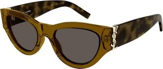 Saint Laurent Monogram SL M94 011 Zonnebril Bruin - Dames - Zonnebrillen - Bruin - 53 MM - Accessoires