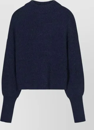 Closed ribbed funnel neck sweater
