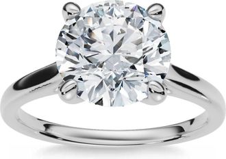 Pompeii3 Certified 2Ct Solitaire Diamond Cathedral Engagement Ring White Gold Lab Grown